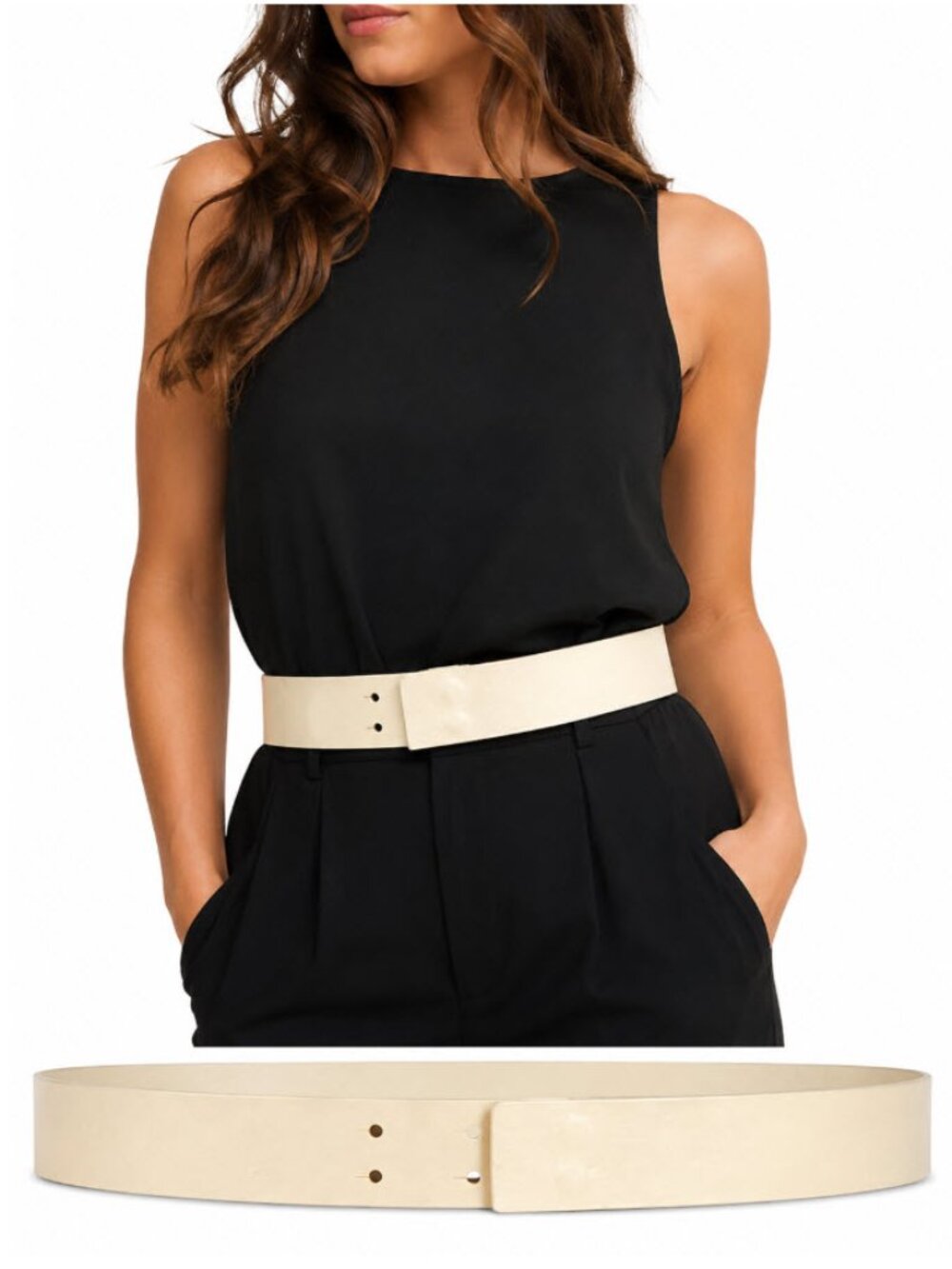 Theory white Leather Belt